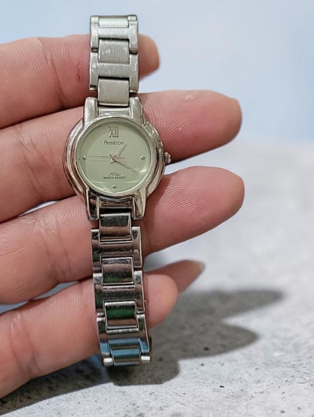 Vintage Armitron Now Watch Womens Silver Tone Round Dial  30M